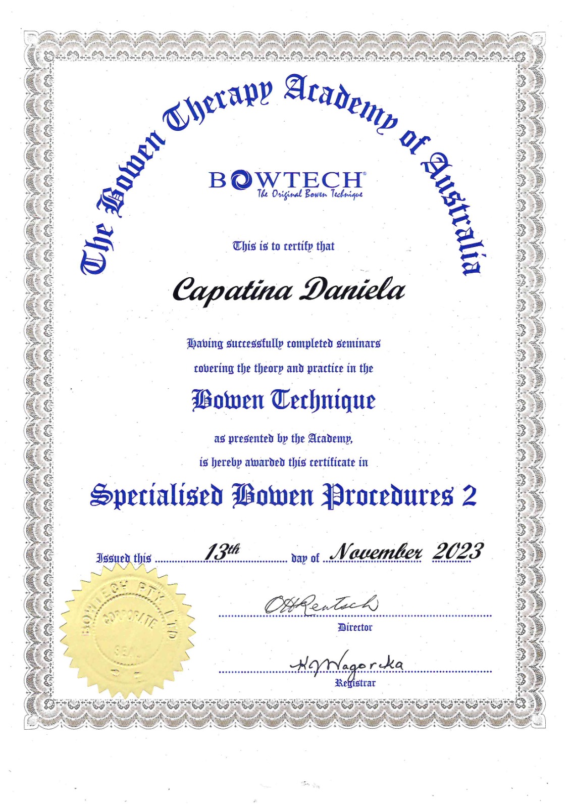 certificare terapeut bowen
