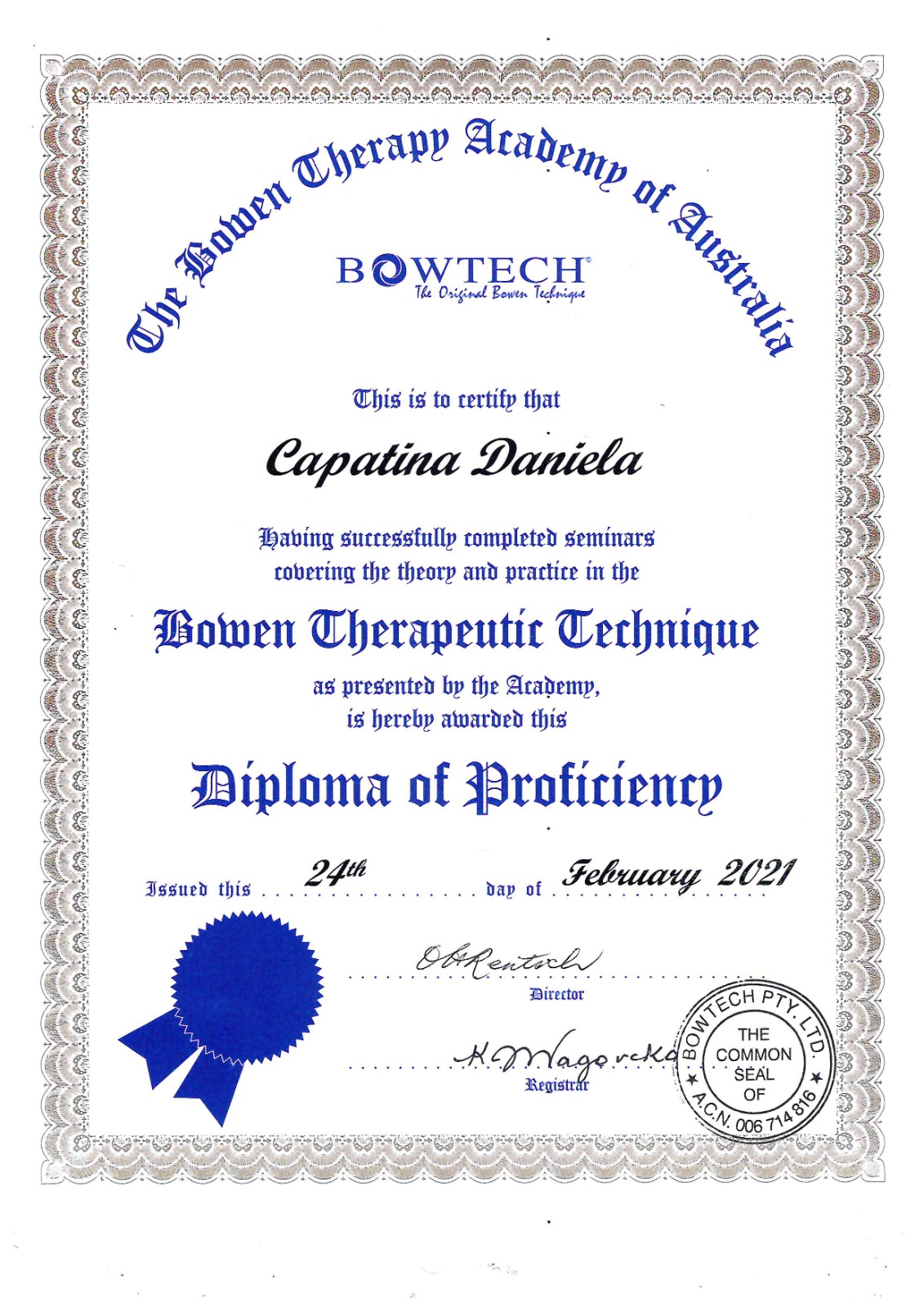 certificare terapeut bowen